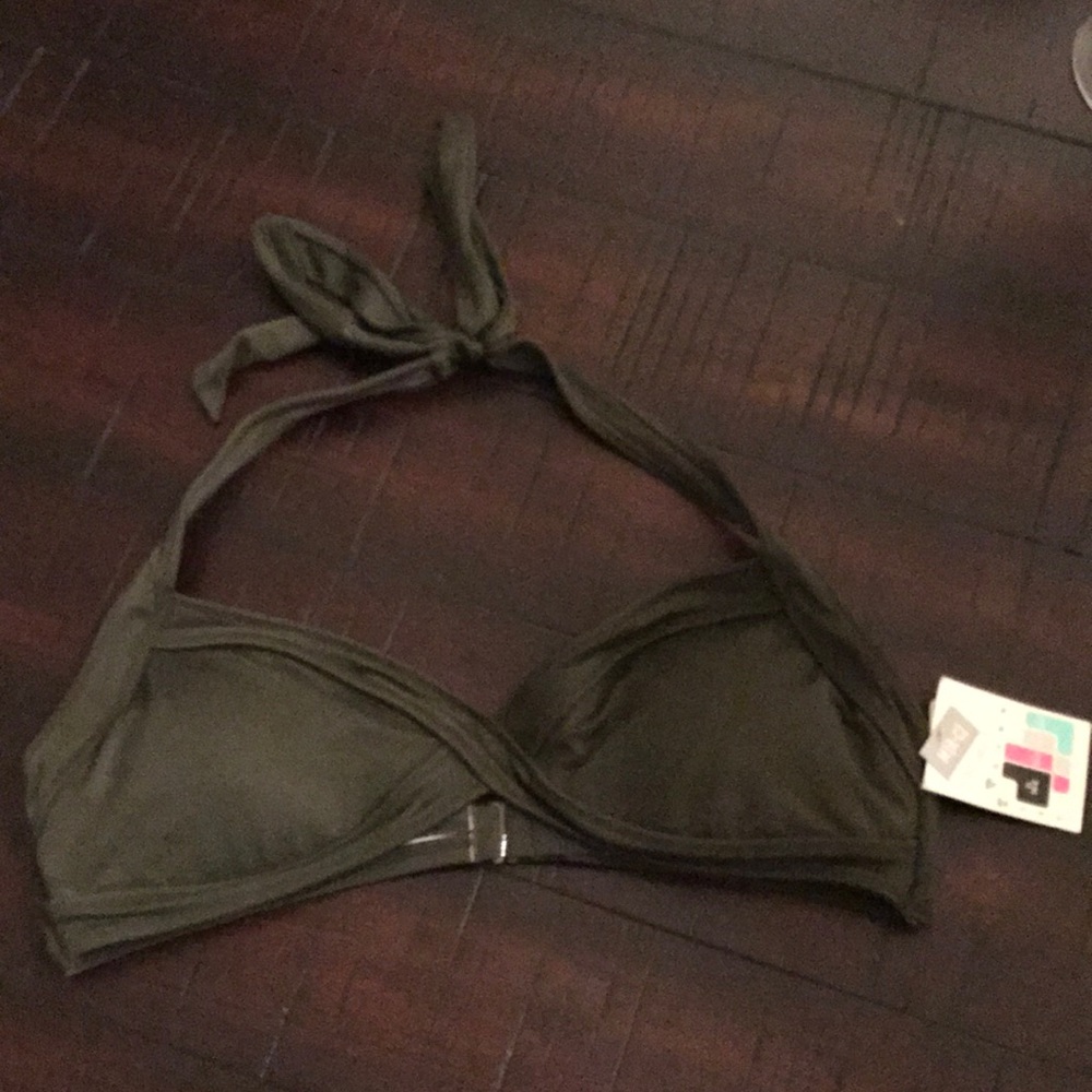 New PINK swim top in olive green